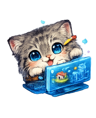 Pallas cat sprite — curious, playful, judging